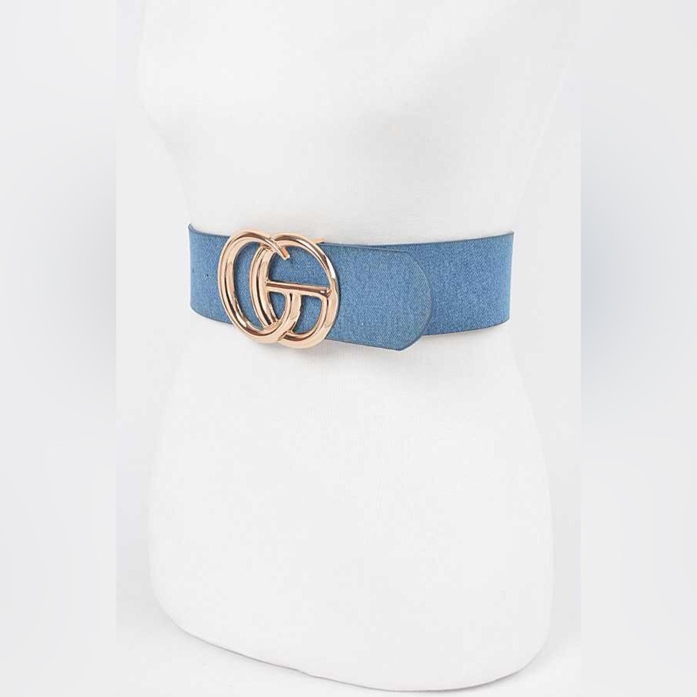 Plus Size Denim Logo Statement Belt - Picture 5 of 5